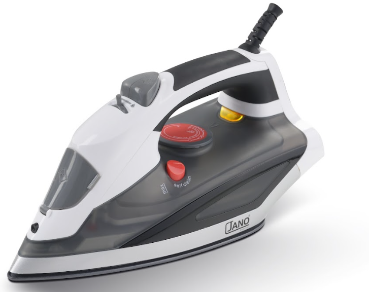 STEAM IRON TEFLON COATING PLATE  WATT :2200 COLOR: BLACK White JANO