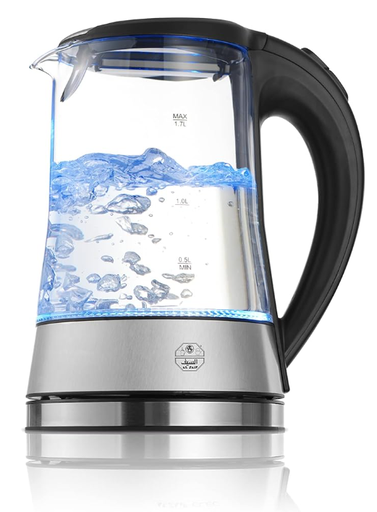 [S7098] WAHG ELECTRIC  GLAS KETTLE SIZE:1.7L WATT:2200W COLOR:BLACK WITH S/S
